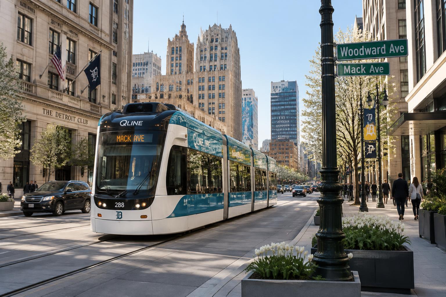 The Q-Line at Woodward and Mack in Detroit