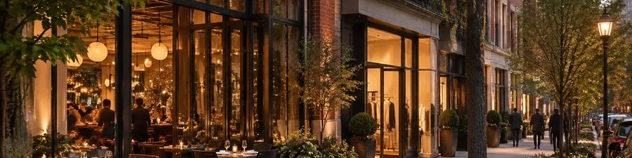 Arden Court, new limestone storefronts along Watson Street